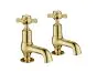 Just Taps Grosvenor Pinch Antique Brass Edition Cloakroom Basin Taps