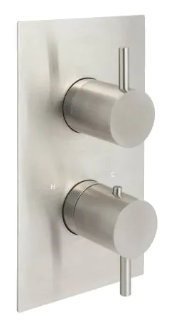 Just Taps Inox Thermostatic Concealed 2 Outlet Shower Valve