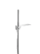 Just Taps Round Water Outlet and Holder With Side Shelf, Metal Hose and Slim Handset-Chrome