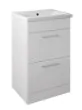 Just Taps Pace 500 Floor Standing Unit with Drawers and Basin – White