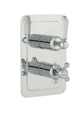 Just Taps Grosvenor Lever Thermostatic Concealed 1 Outlet Shower Valve, Vertical-Brass With Chrome Finishing