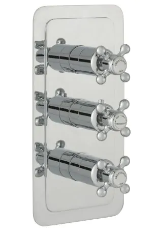 Just Taps Grosvenor Cross Nickel Grosvenor lever thermostatic concealed 2 outlet shower valve – 325mm