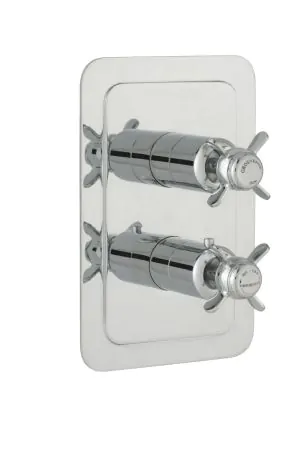 Just Taps Grosvenor Pinch Thermostatic 2 Outlet Shower Valve Brass with nickel finish – 240mm