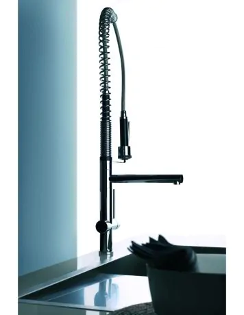Gessi Oxygen Hi-Tech side lever professional monobloc mixer with directional spray and swivel spout