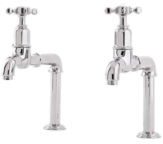 Perrin And Rowe Mayan Deck Mounted Kitchen Taps With Crosstop Handles Polished Nickel