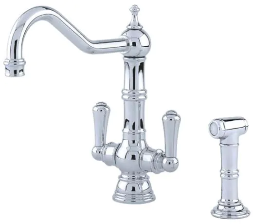 Perrin And Rowe Picardie Chrome Kitchen Sink Mixer Tap With Rinse