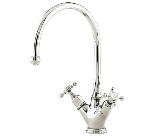 Perrin And Rowe Minoan Kitchen Sink Mixer Tap With Crosstop Handles Polished Nickel
