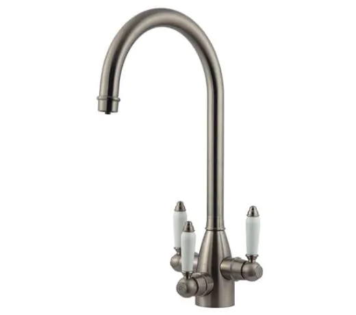 Clearwater Krypton Tri-Spa C- Swivel Spout Kitchen Sink Mixer Tap With Filter Brushed Bronze