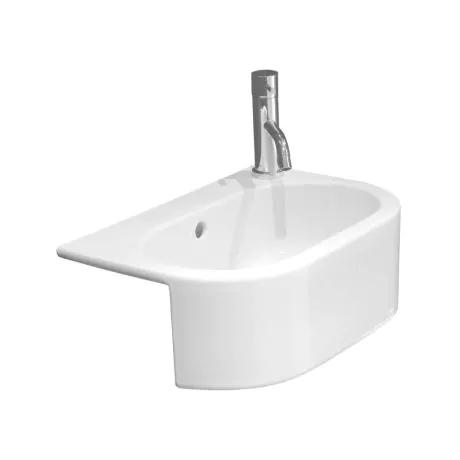 Saneux UNI 46x32cm semi-recessed washbasin R/H T/H