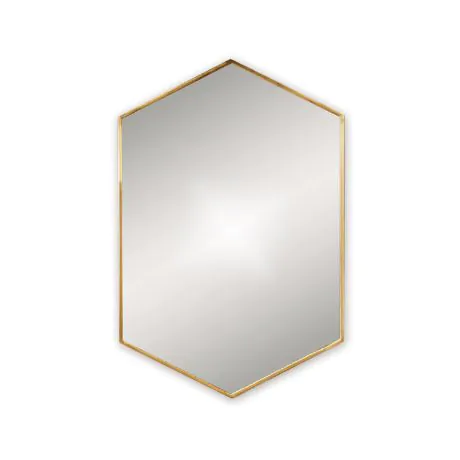 Bathroom Origins Docklands Hexagonal Mirror 50x75cm Brushed Brass