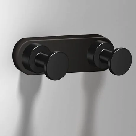 Bathroom Origins Tecno Project Black Double Robe Hook