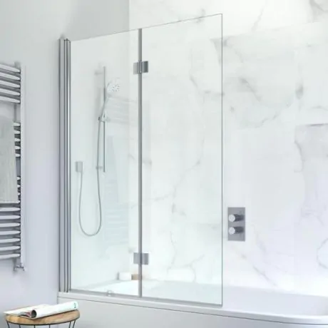Crosswater Design Double Dual Inward Opening Bath Screen - 1500 x 1060mm