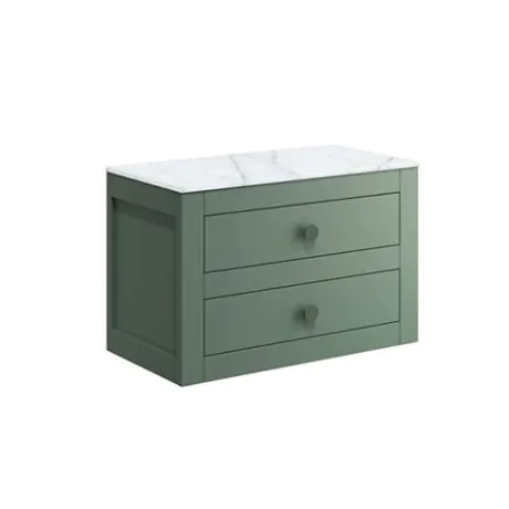 Crosswater Canvass 700 Double Drawer Unit Sage Green