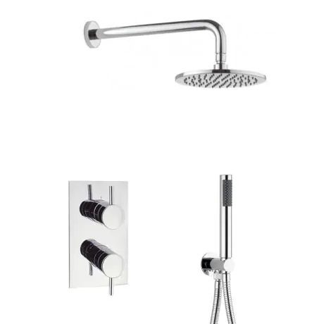 Crosswater Kai Shower Valve Pack with Fixed Head and Handset - 300mm