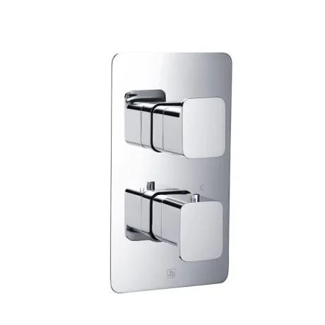 Just Taps Hix Chrome Twin Outlet Thermostatic Shower Valve