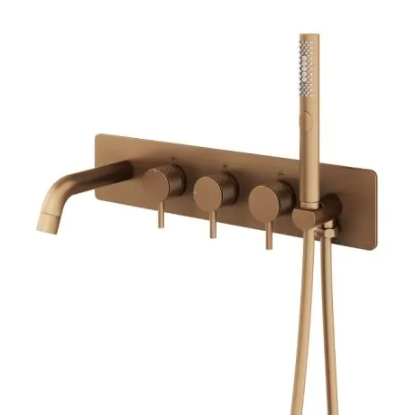 Abacus Iso Pro Thermo Concealed Bath Shower Mixer Brushed Bronze