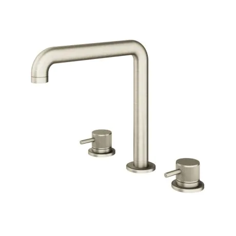 Abacus Iso Pro Deck Mount 3Th Basin Mixer Brushed Nickel