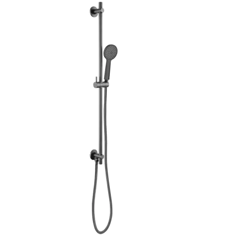 Just Taps VOS Single Function Slide Rail with Round Shower Handle and Hose-Matt Black