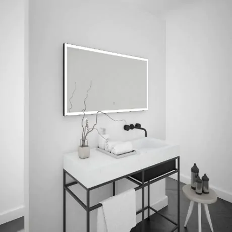 Bathroom Origins Tate Light Rectangular Mirror White