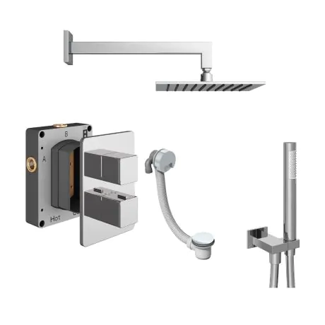 Abacus Shower Pack 6 - Square - Chrome