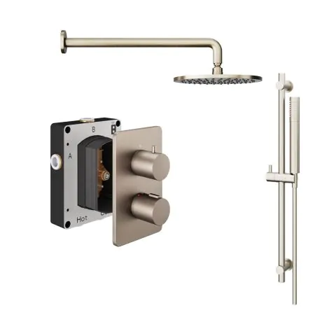 Abacus Shower Pack 2 - Round - Brushed Nickel 