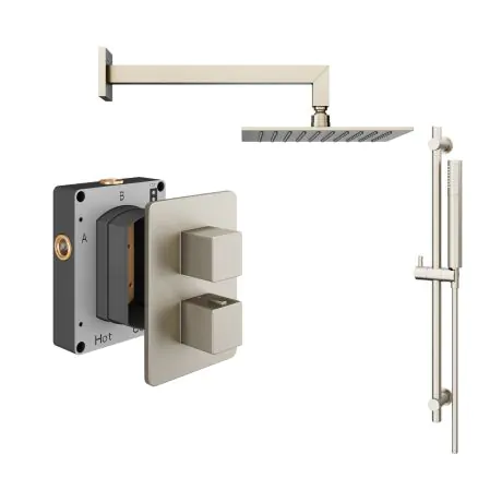 Abacus Shower Pack 2 - Square - Brushed Nickel