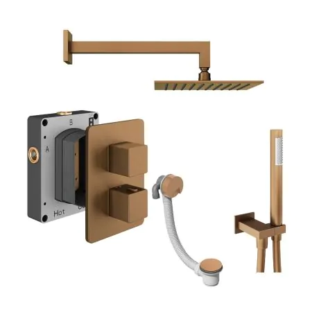 Abacus Shower Pack 6 - Square - Brushed Bronze