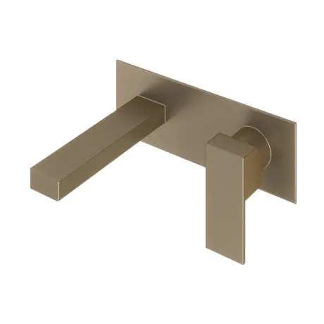 Abacus Plan Wall Mounted Basin Mixer With Ez Box Brushed Nickel