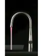 Gessi Just side lever monobloc mixer with swivel C-spout and pull-out spray with coloured LED