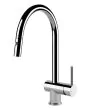 Gessi Oxygen side lever monobloc mixer with swivel C-spout and pull-out spray - Brushed Nickel
