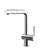 Gessi Oxygen side lever monobloc mixer with swivel L-spout and pull-out spray