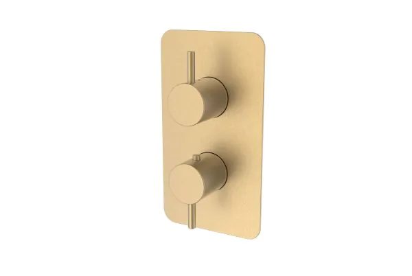 Saneux COS 2 way thermostatic shower valve kit – Brushed Brass