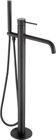 Just Taps VOS matte black, floor standing bath shower mixer with a kit, HP 1