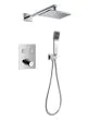 Flova GoClick® thermostatic 2-outlet shower valve with fixed head and handshower kit