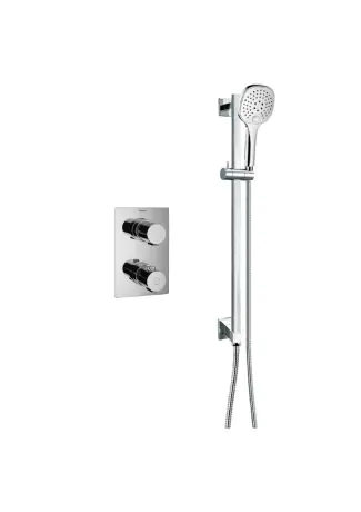 Flova Thermostatic 1-outlet shower valve with slide rail kit