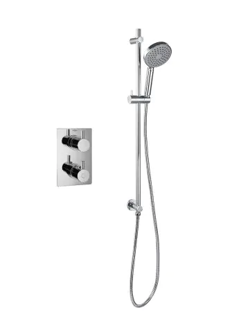 Flova Levo thermostatic 1-outlet shower valve with slide rail kit – Square