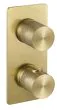 Just Taps Thermostatic concealed 2 outlet shower valve Brushed Brass 