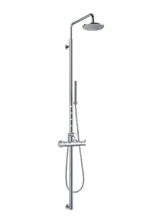Flova Levo thermostatic exposed shower column with hand shower set, body jets and over head shower