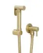 Just Taps Vos Single Lever Wall Mounted Douche Set with Angle Valve - Brushed Brass