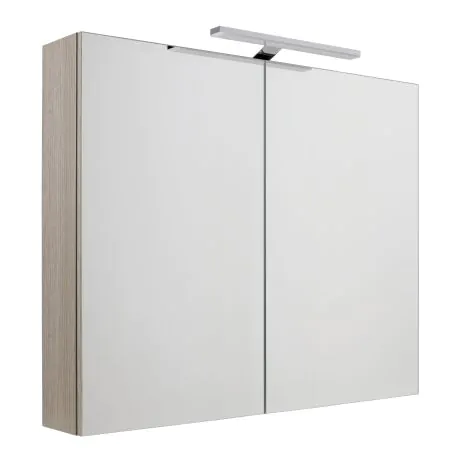 Just Taps Mirror Cabinet with Light, 800mm – Grey