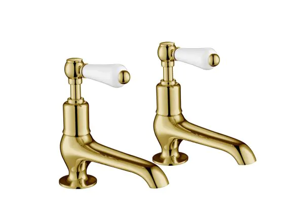 Just Taps Grosvenor lever long nose basin taps, LP 0.2 Brass with Nickel finish