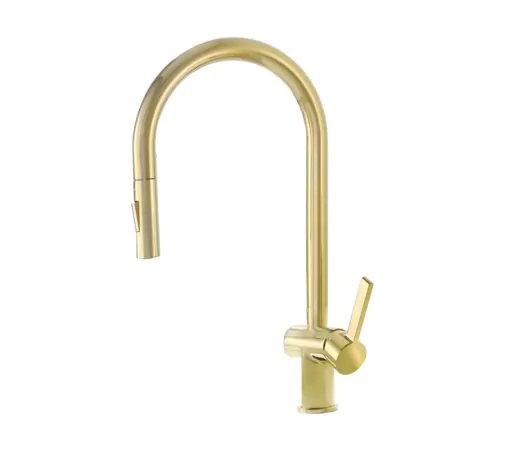 Just Taps Vos Kitchen Sink Mixer Tap Pull Out Spout - Brushed Brass