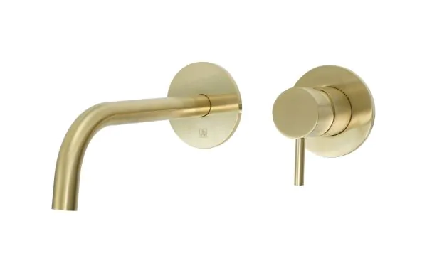 Just Tap VOS wall-mounted basin mixer Brushed Brass