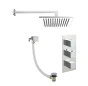 Just Taps Square Thermostat with Extractable Hand Shower and Bath Filler