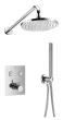 Flova Levo GoClick® thermostatic 2-outlet shower valve with fixed head and handshower kit