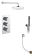 Just Taps Plus Round Thermostatic Concealed 3 Outlet Shower Pack