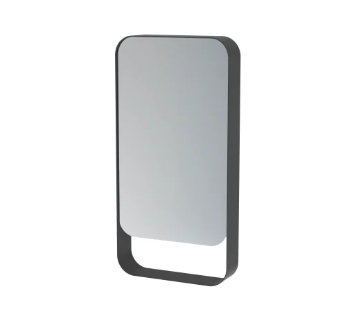 Saneux VOLATO 50cm left hand mirror cabinet – Matte Black