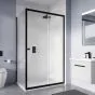 Crosswater Shower Enclosures Clear 6 Matt Black Single Sliding Door 1400mm