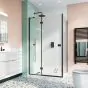 Crosswater Shower Enclosures Design 8 Matt Black Hinged Door with Inline Panel 800mm