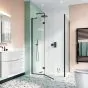 Crosswater Shower Enclosures Design 8 Matt Black Hinged Door with Inline Panel 900mm
